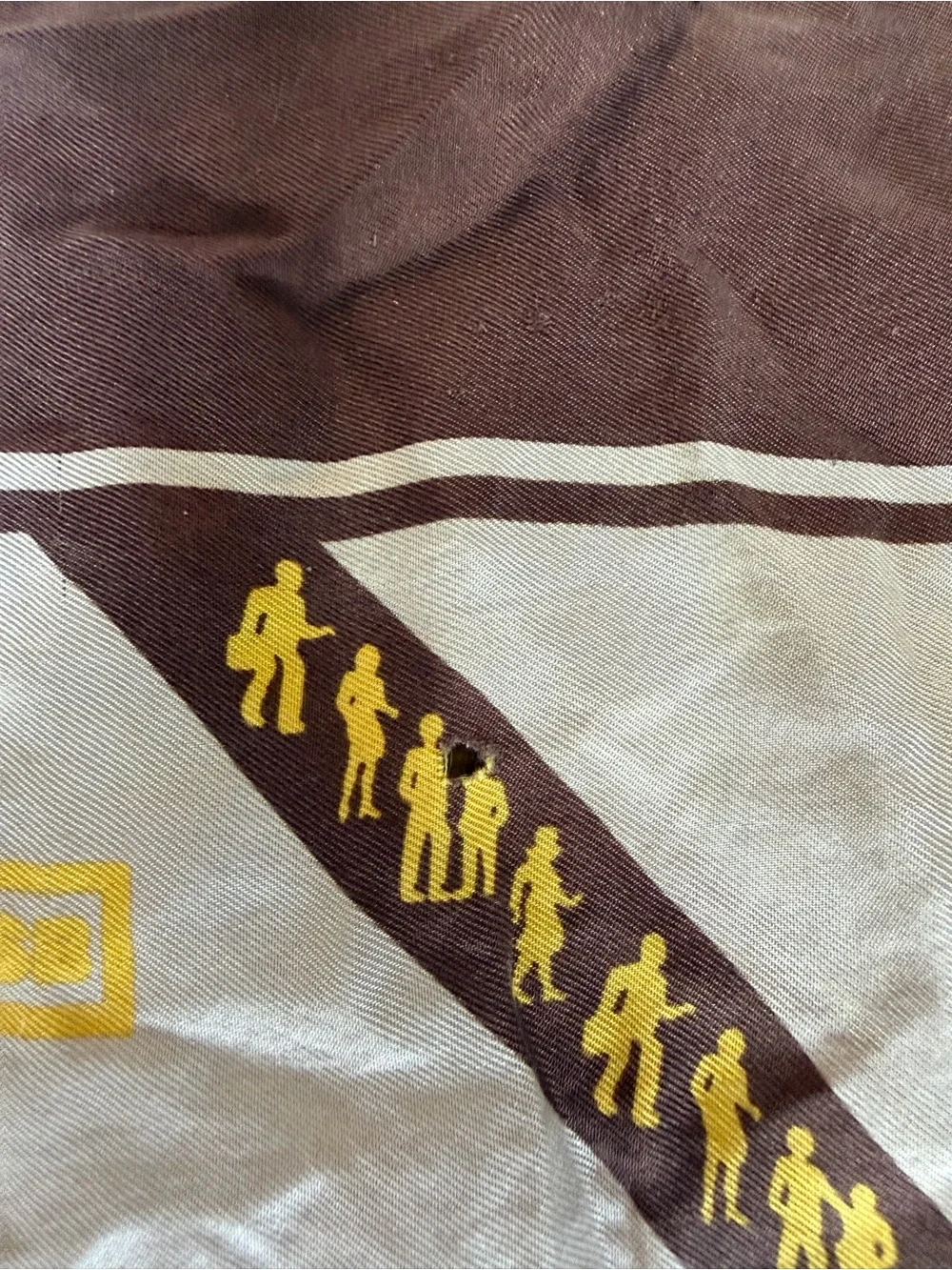 Vintage Christian Dior Brown & Yellow Silk Scarf